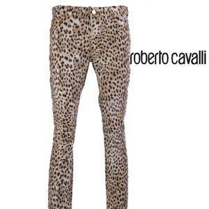 NWT ROBERTO CAVALLI WOMEN'S LEOPARD SKINNY JEANS